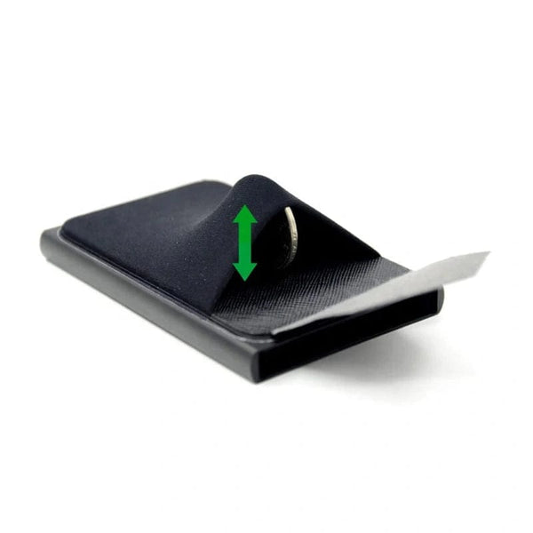 RFID Blocking Auto pop-up Card Holder Smart Wallet PU Leather Money Clip Front Pocket Card Holder