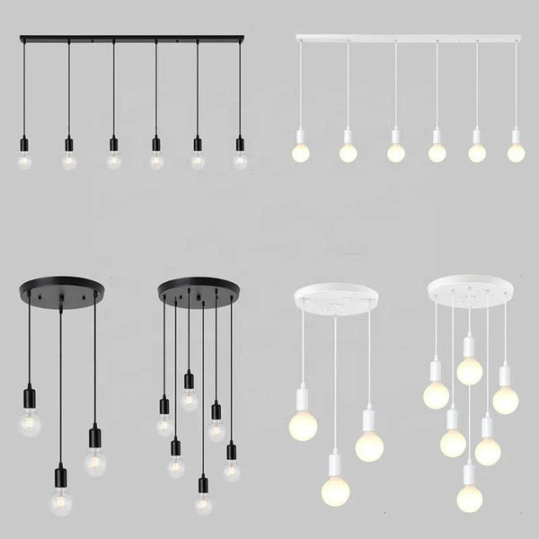 Elegant Simplicity: White Pendant Lighting - Simple Chandeliers and Lamps with Options for 1 Head or 3 Heads - Contemporary Ceiling Light