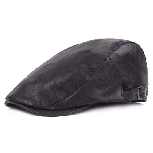 Classic with a Twist: Ivy Flat Golf Driving Cap in PU Leather - Retro Bere Redefined for Men