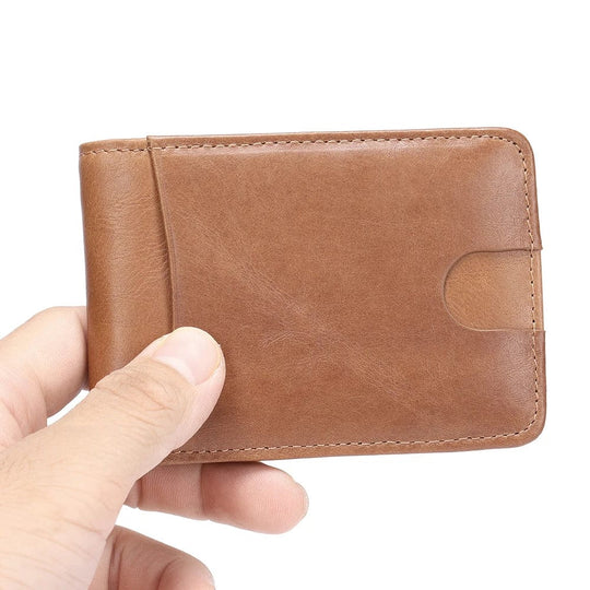 Timeless Style Companion: Men's Bifold Wallet with RFID Blocking and Genuine Leather Craftsmanship