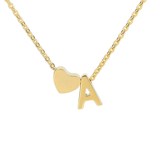 Stylish Affection: Gold Stainless Steel Letter Pendant Necklace, a Fashion Jewelry Essential