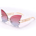 Designer Rimless Sunglasses: Luxury Brand, Gradient Butterfly Style for Women