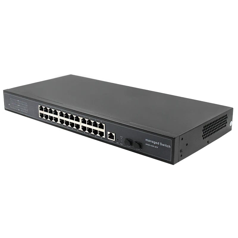 Tenda Metal Case Gigabit 24-Port Managed Ethernet Switch - High-Speed Desktop Network Switch