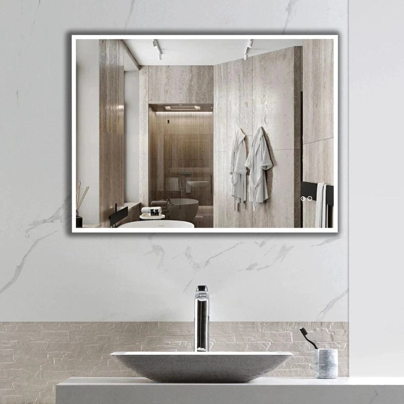 Smart Reflections: Rectangle Anti-fog Vanity Mirror with LED Lights - Sleek and Stylish