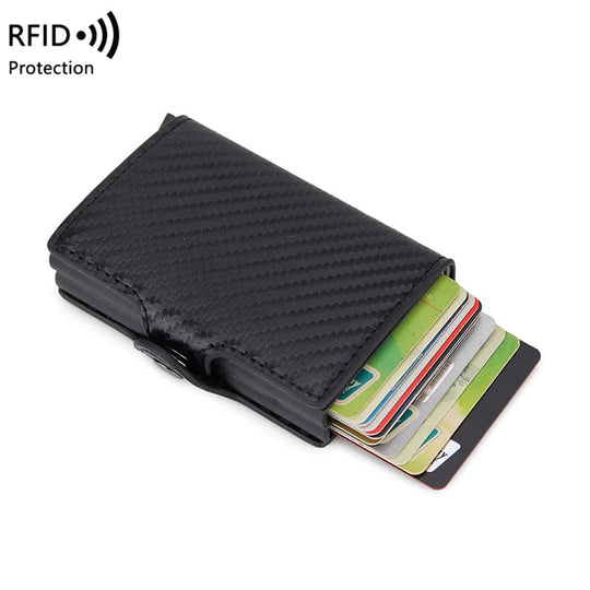 Secure Style Companion: RFID Blocking Credit Card Holder in Carbon Fiber Aluminium Wallet