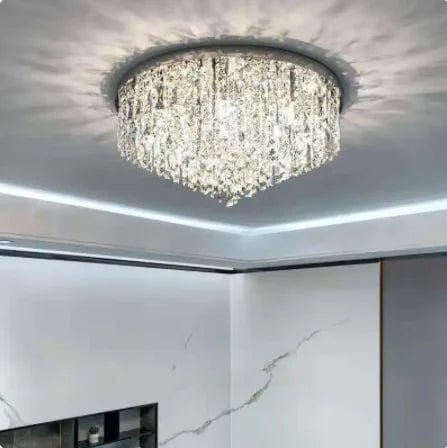 Luxurious Illumination: Round LED Ceiling Lamps - Crystal Luxury Lights for Bedrooms and Dining Rooms