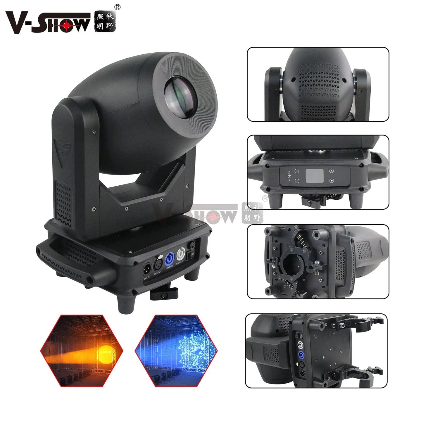 Dynamic Lightscapes: Elevate Your Event with V-Show DJ Stage Lights - 150W of Visual Brilliance