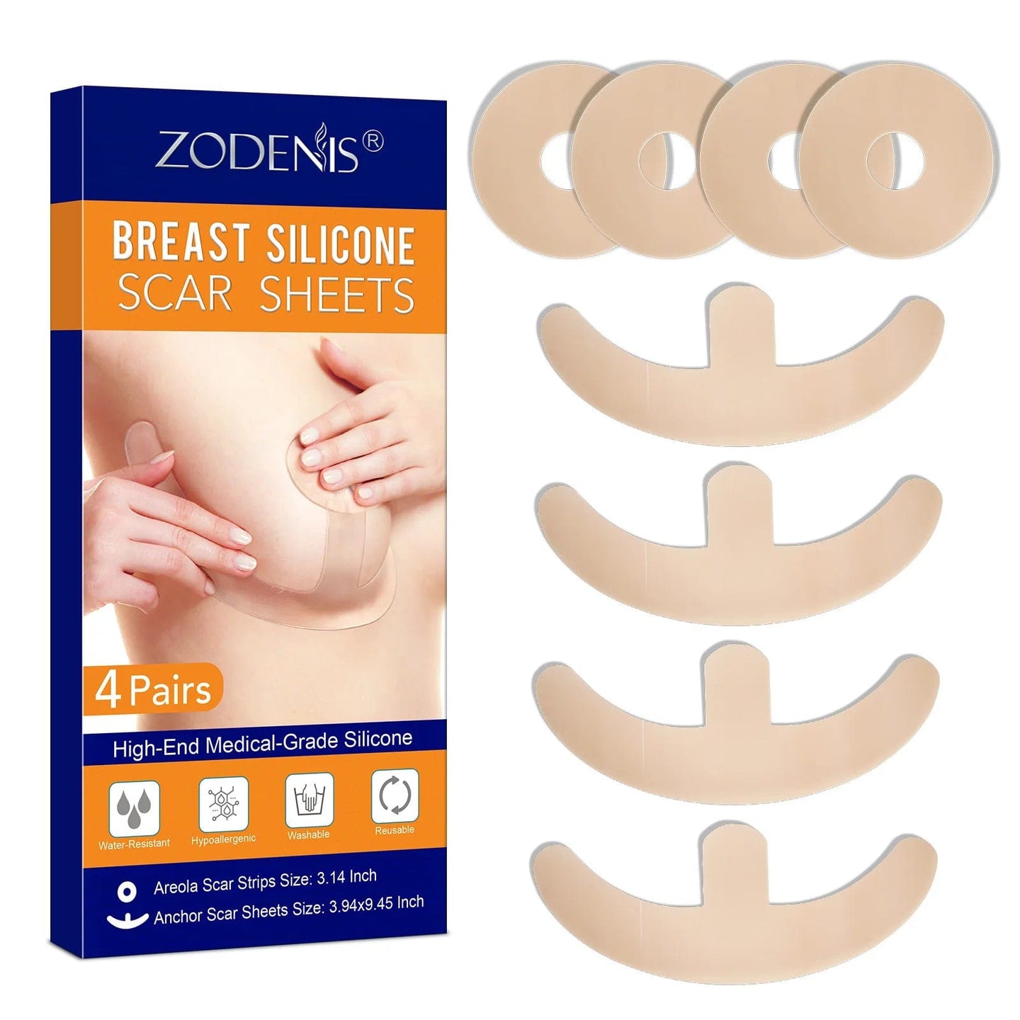 Professional Product Round Design Anchor Shape Fits Breasts Silicone Scar Remover Sheets for Clear Scars