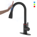 Enhance Your Kitchen Elegance: High-Quality Black Faucet with Smart Touch and LED Illumination