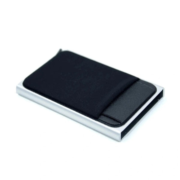 RFID Blocking Auto pop-up Card Holder Smart Wallet PU Leather Money Clip Front Pocket Card Holder