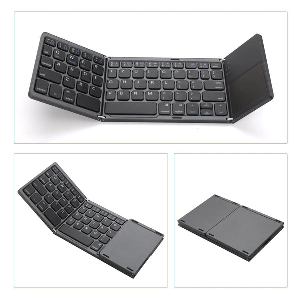 Enhance Productivity on the Go with our Portable Bluetooth Touch Pad Wireless Keyboard