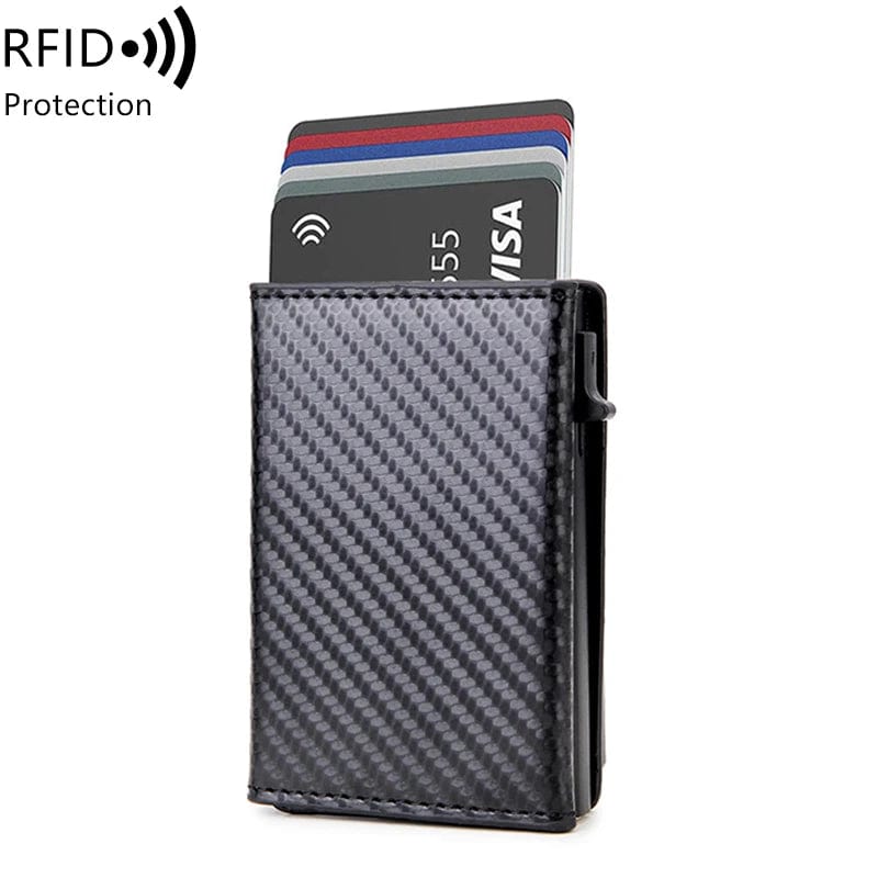 Secure Style: RFID PU Leather Pop-Up Wallet with Airtag Slot – The Modern Man's Essential