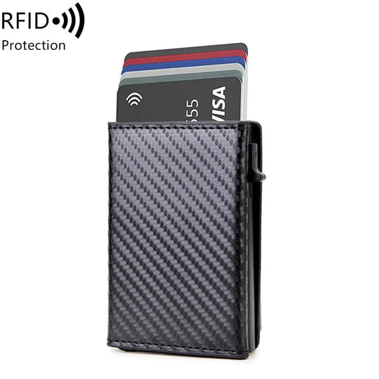 Secure Style: RFID PU Leather Pop-Up Wallet with Airtag Slot – The Modern Man's Essential