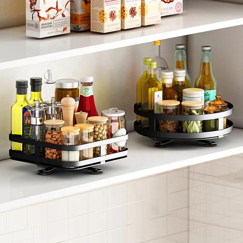 Stainless Steel Adjustable Shelf 3 Tier Organizers: 360-Degree Kitchen Storage Solution