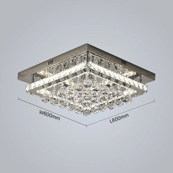 Dining in Elegance: Square LED Ceiling Lamp - Decorative Stainless Steel Chandelier for a Refined Restaurant Atmosphere