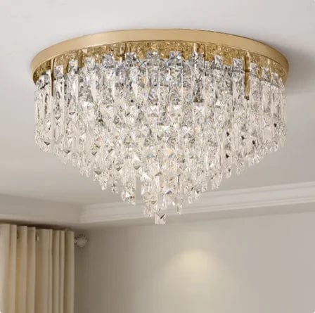 Luxurious Illumination: Round LED Ceiling Lamps - Crystal Luxury Lights for Bedrooms and Dining Rooms