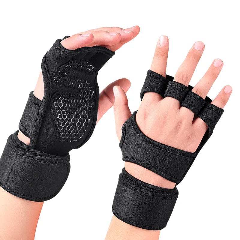 Sports Cross Training Gloves with Wrist Support for Fitness, Weightlifting Gym Workout & Powerlifting - Silicone Padding