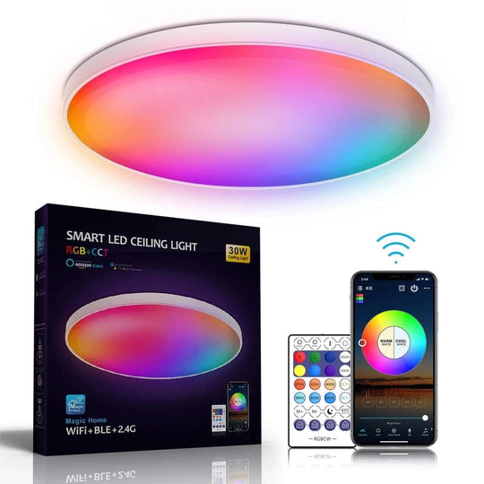 Smart Lighting, Modern Living: LED RGB Smart Ceiling Lights - APP Control for Living Room, Bedroom, and Hotel Spaces