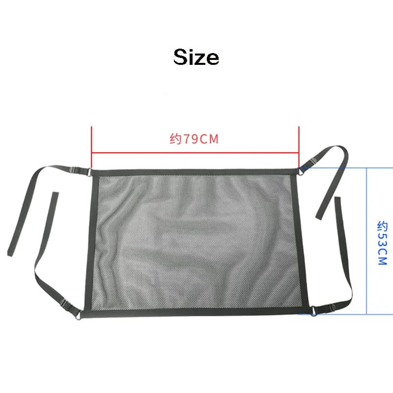 Maximize Storage with Style: Black Vehicle Ceiling Pocket Cargo Net - The Essential Car Organizer