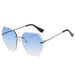 Luxury Designer Polygon Rimless Sunglasses: Fashionable Small Shades for Women
