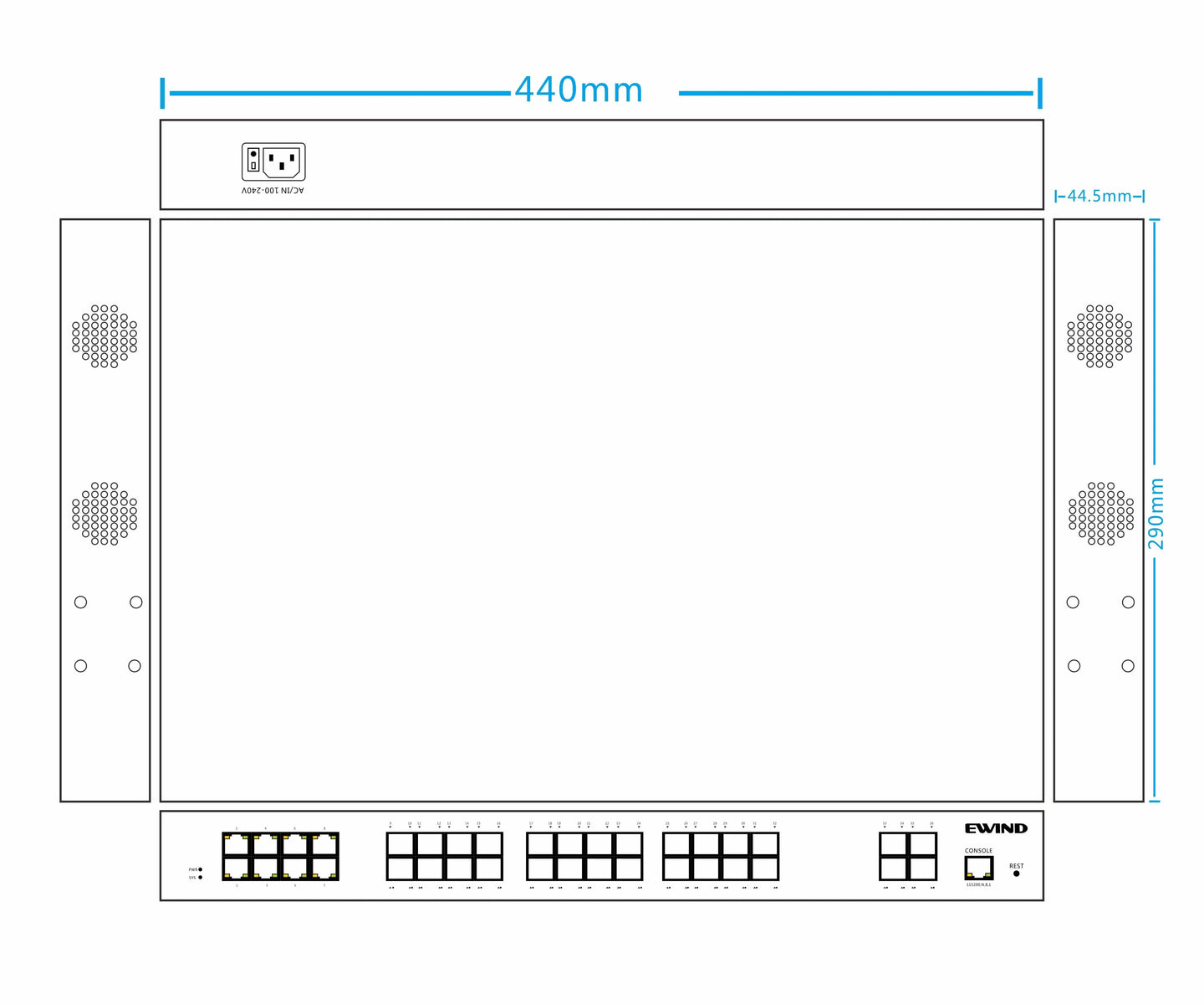 High-Performance 24-Port Gigabit Fiber + 8-Port Managed L2 Network Switch with 10G SFP+