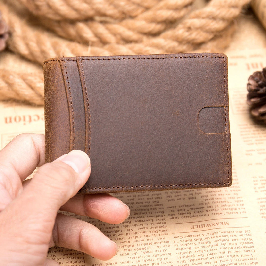 Streamlined Sophistication: Slim Bifold Men's Wallet by Marrant with Money Clip and Card Holder