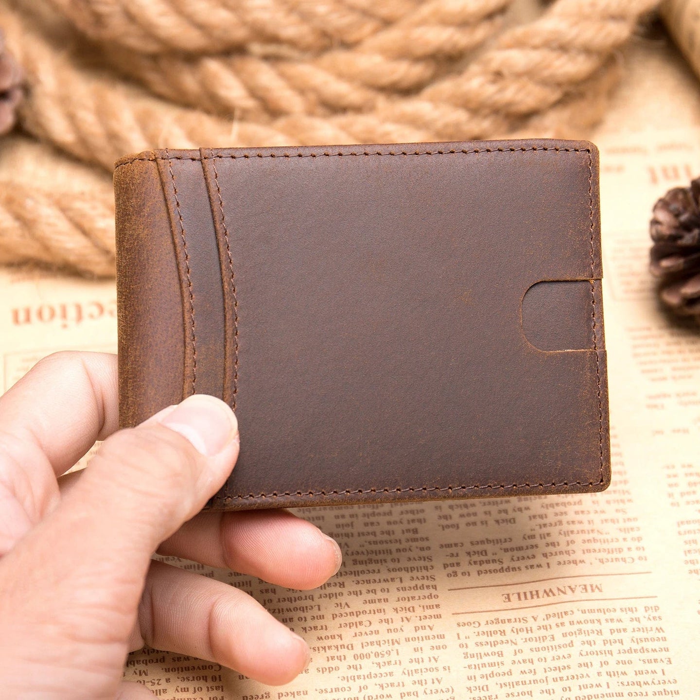 Streamlined Sophistication: Slim Bifold Men's Wallet by Marrant with Money Clip and Card Holder