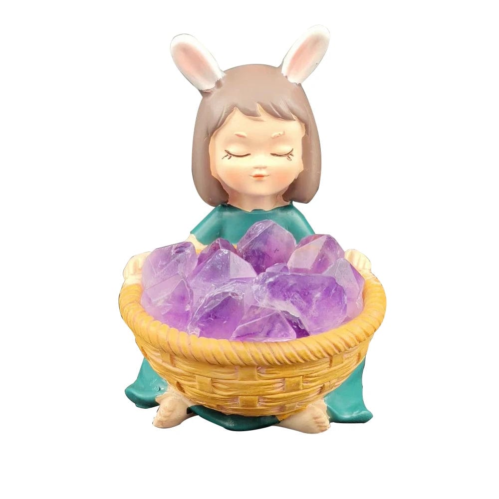 Sleep in Style: Cuddly Anime Resin Night Light – A Crystal-Infused Table Lamp Delight