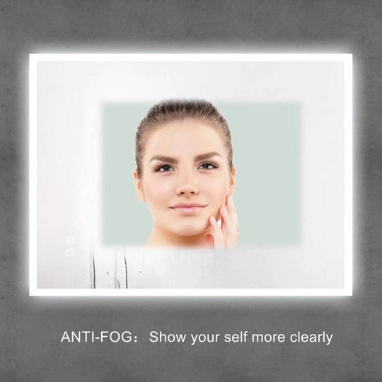 Smart Reflections: Rectangle Anti-fog Vanity Mirror with LED Lights - Sleek and Stylish