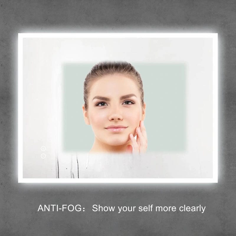 Smart Reflections: Rectangle Anti-fog Vanity Mirror with LED Lights - Sleek and Stylish