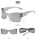 DL Glasses: Punk Cat Eye Wrap Sports Shades with Mirrored Lenses