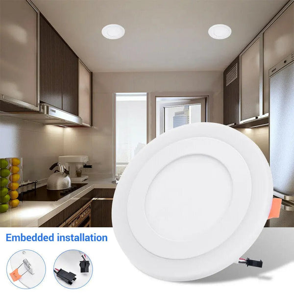 Experience Radiance Redefined: Ultra-Thin Two-Color Round LED Ceiling Light – 6W/12W/18W Dimmable Panel Light
