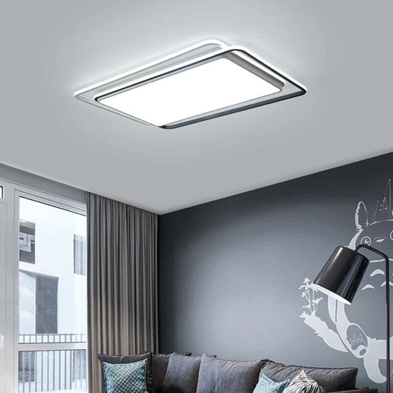 Clean Elegance: Living Room Ceiling Lights - Rectangular LED Lamp for Simple and Stylish Home Illumination