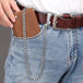 Rugged Sophistication: Long Wallet with Chain, RFID Blocking, and Zipper Coin Pocket