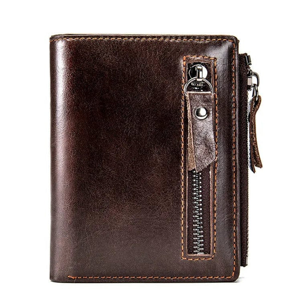 Secure Style: Men's RFID Bifold Card Holder Wallet in Genuine Leather