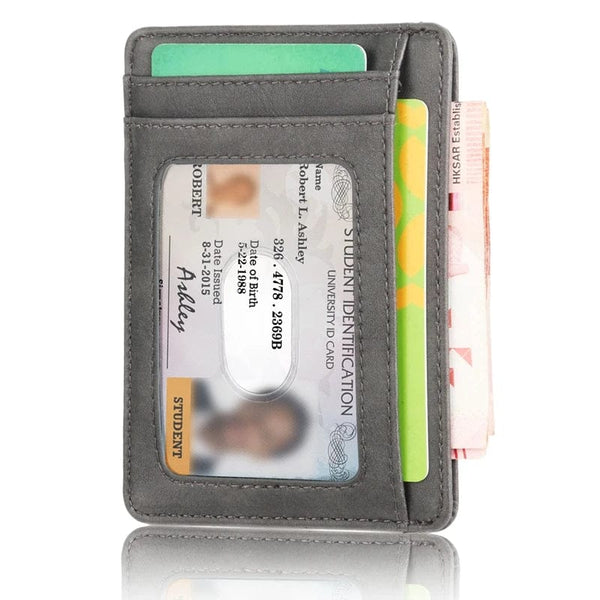 Rfid Anti-magnetic Card Holders: Leather Card Holder Wallet for men