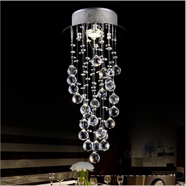 Contemporary Opulence: Luxury Modern K9 Crystal Ceiling Lights - Small Fixtures with Spiral Crystal Design