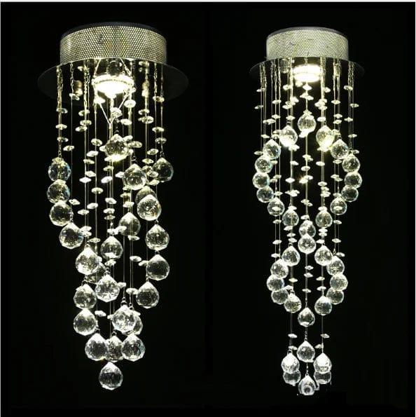 Contemporary Opulence: Luxury Modern K9 Crystal Ceiling Lights - Small Fixtures with Spiral Crystal Design