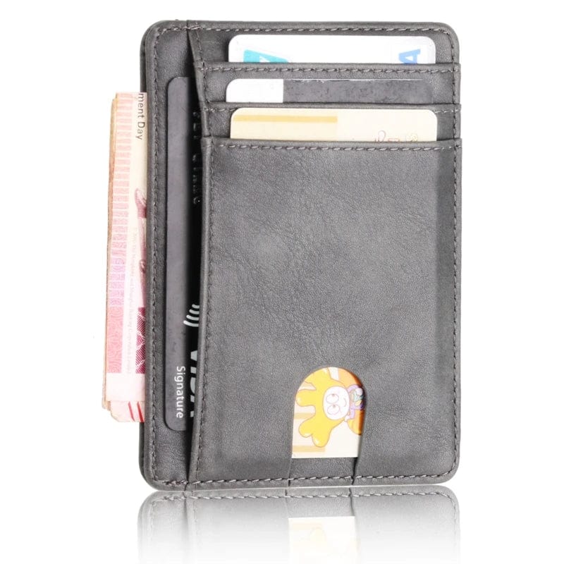 Rfid Anti-magnetic Card Holders: Leather Card Holder Wallet for men