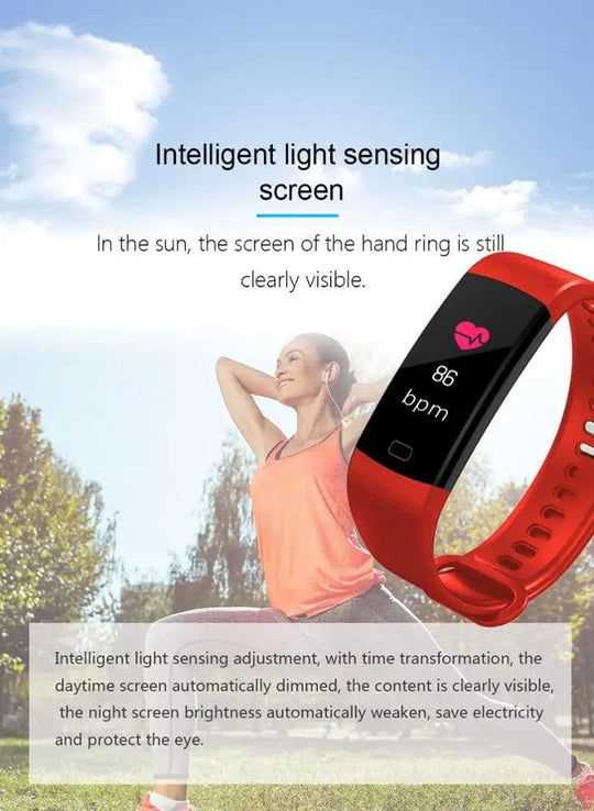 Waterproof Fitness Smart Band with Heart Rate and Blood Pressure Monitoring