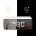 Ganxin Mirror Electronic Digital Alarm Clock: Wall Mounted with Thermometer, LED Night Light, and Travel Function