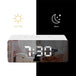 Ganxin Mirror Electronic Digital Alarm Clock: Wall Mounted with Thermometer, LED Night Light, and Travel Function