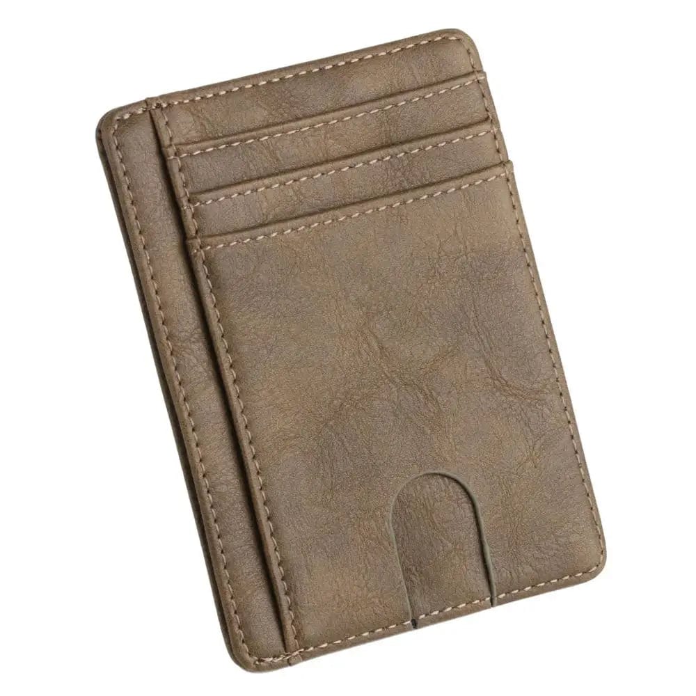 Rfid Anti-magnetic Card Holders: Leather Card Holder Wallet for men