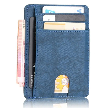 Rfid Anti-magnetic Card Holders: Leather Card Holder Wallet for men