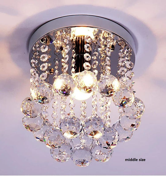 Small Chandelier Ceiling Lamp - 3W LED Crystal Pendant Light for Stylish Hallways