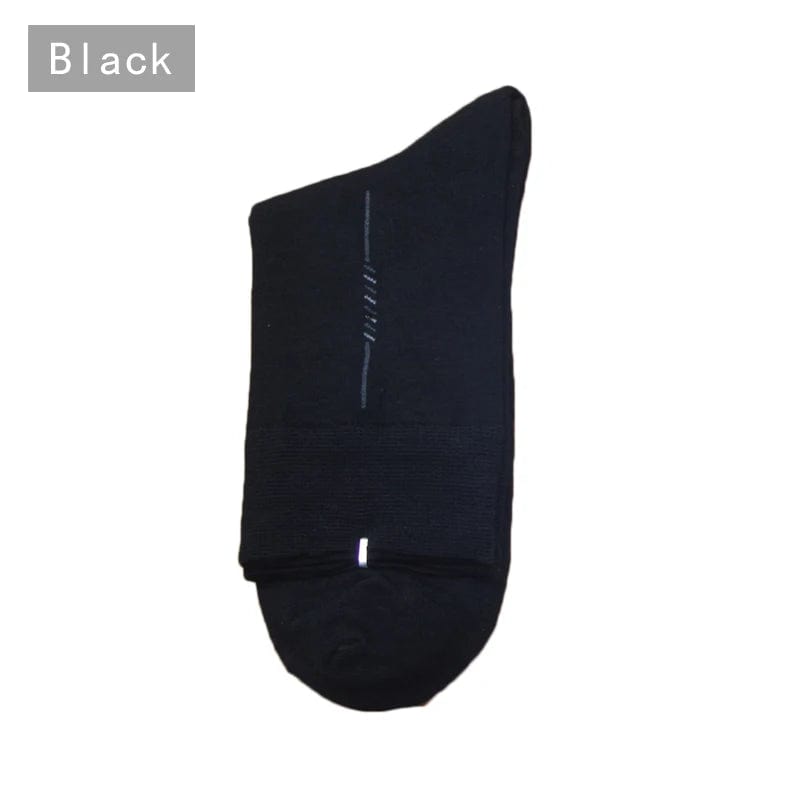 Diabetic Breathable socks anti odor black organic bamboo fiber socks vertical line deodorant crew socks