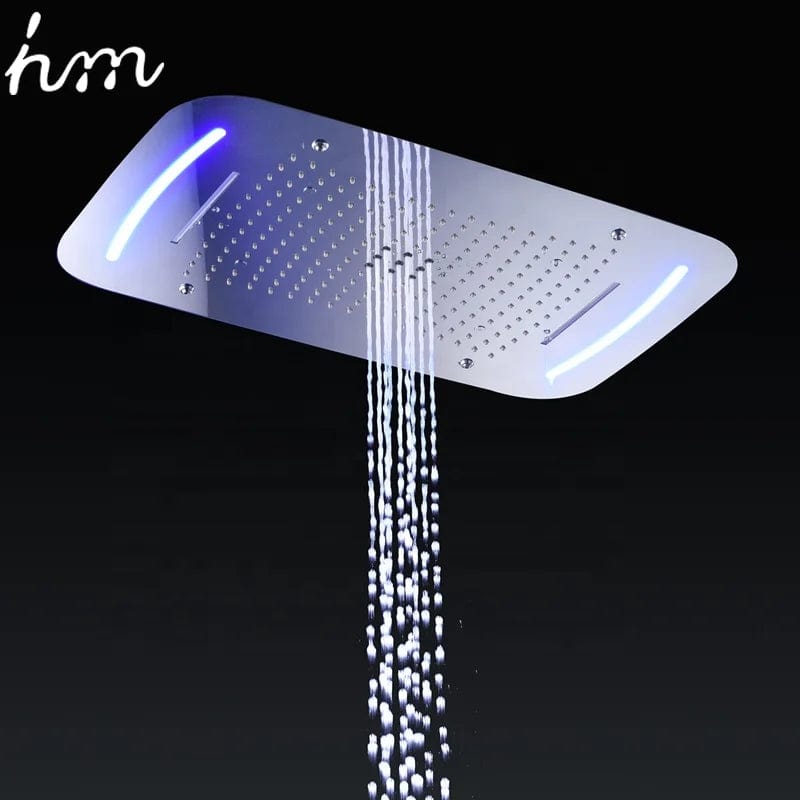 Spa-Inspired Elegance: Thermostatic Faucet Shower Set with LED Large Top Spray and Waterfall Modes