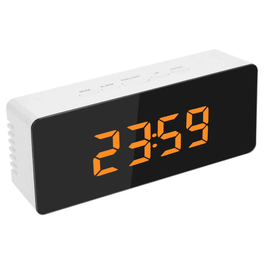 Ganxin Mirror Electronic Digital Alarm Clock: Wall Mounted with Thermometer, LED Night Light, and Travel Function