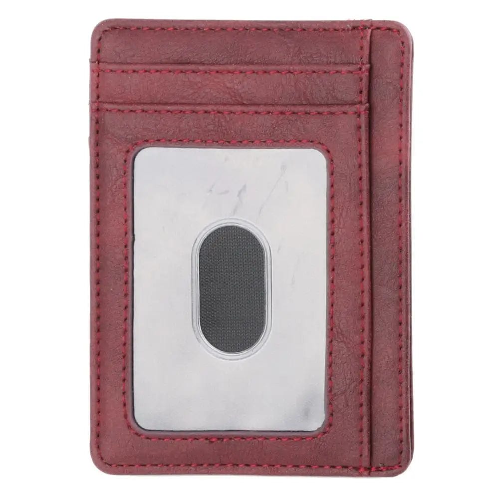 Rfid Anti-magnetic Card Holders: Leather Card Holder Wallet for men