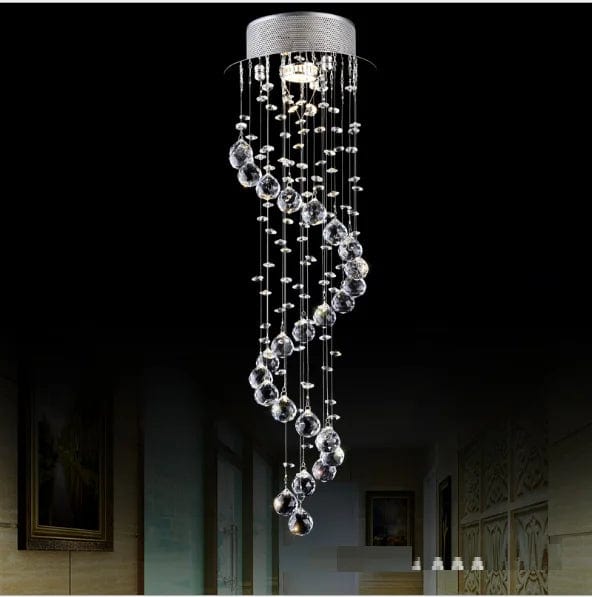 Contemporary Opulence: Luxury Modern K9 Crystal Ceiling Lights - Small Fixtures with Spiral Crystal Design